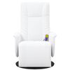 vidaXL Massage Recliner Chair with Footrest White Faux Leather