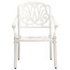vidaXL Garden Chair Set of 2 White Cast Aluminum Standard Durable