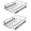 vidaXL Pull-Out Wire Baskets 2 pcs Silver 15.7"