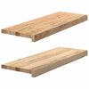vidaXL Stair Tread Set of 2 Natural Oak Solid Oak Wood Regular