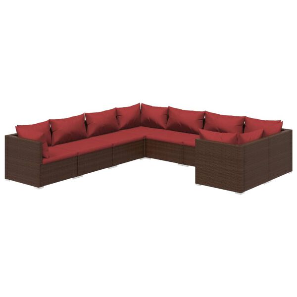 vidaXL Garden Lounge Set Brown, Cinnamon Red