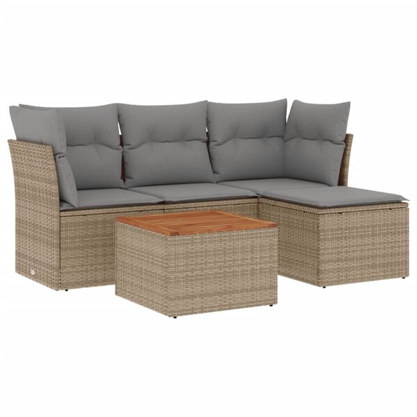 vidaXL Garden Sofa Set Beige, Light Grey, Brown