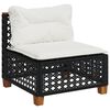 vidaXL Garden Sofa Set Black sofa, Cream white cushions
