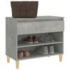 vidaXL Shoe Cabinet Concrete grey Engineered wood, Solid eucalyptus wood