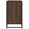 vidaXL Drawer Cabinet Brown Oak Engineered Wood, Metal Standard