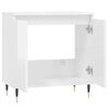 vidaXL Bathroom Cabinet Glossy White Engineered Wood, Metal Medium