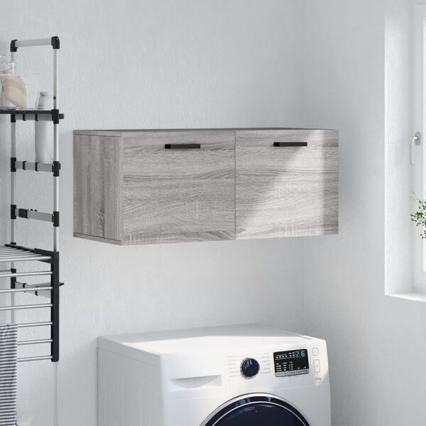 vidaXL Wall Cabinet Grey Sonoma Engineered Wood Medium Wall Mounting