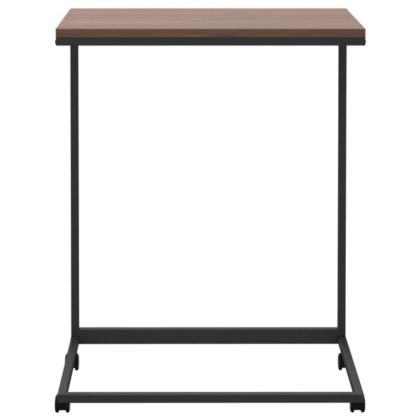 vidaXL Side Table Black and Brown Engineered wood and iron