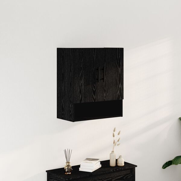 vidaXL Wall Cabinet Black oak 60 x 31 x 70 cm Engineered wood