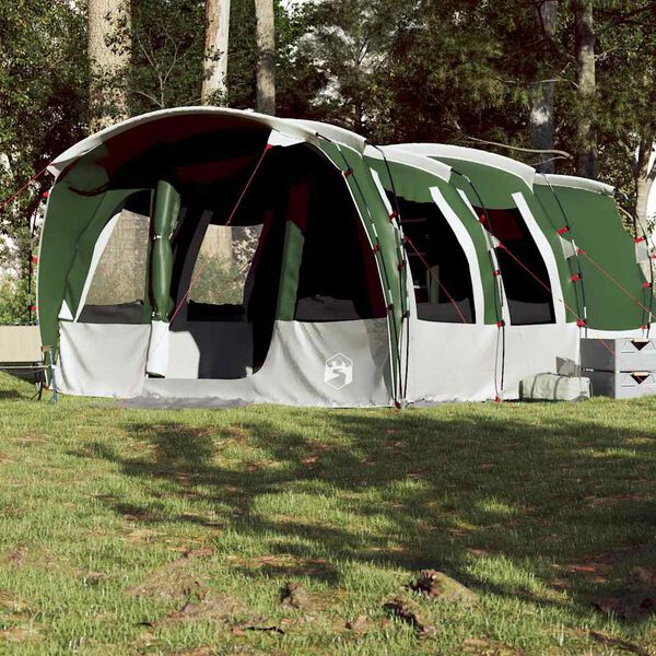 vidaXL Family Tent Tunnel 8-Person Green Waterproof