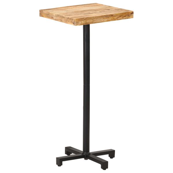 vidaXL Bar Table Natural wood, Black Rough mango wood, Iron Compact