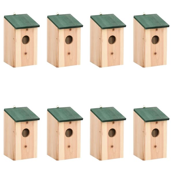 vidaXL Bird House Green and Wood Solid pine wood Small Durable