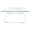 vidaXL Monitor Stand White 31.5"x7.9"x3.1" Tempered Glass and Metal