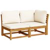vidaXL Garden Lounge Set Cream, Natural Wood Solid Acacia wood, Polyester
