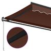 vidaXL Retractable Awning Brown Aluminum, PU coated polyester