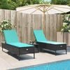 vidaXL Patio Sun Lounger Set Black, Blue