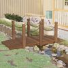 vidaXL Garden Bridge Burned Wood Solid spruce wood 59.1 x 26.4 x 22.0 in