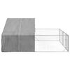 vidaXL Outdoor Dog Kennel Galvanized Steel Grey Galvanized Steel, PE Fabric