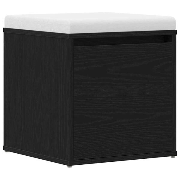 vidaXL Chest of Drawers with Drawer Black Oak 15.94 x 15.75 x 15.75 in