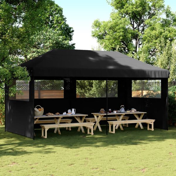 vidaXL Party Tent Black Oxford fabric with PVC coating Large Foldable