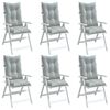 vidaXL Highback Chair Cushion Set of 6 Melange light grey