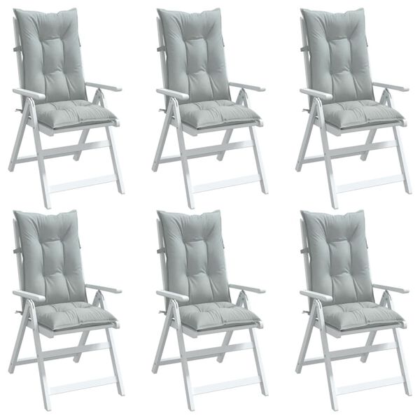 vidaXL Highback Chair Cushion Set of 6 Melange light grey
