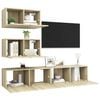 vidaXL TV Cabinet Set Set of 4 Sonoma oak Engineered wood Medium