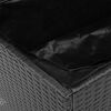 vidaXL Garden Storage Box Black Poly Rattan 43.3 x 19.7 x 21.3 in