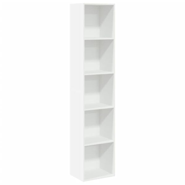 vidaXL Bookcase White Engineered wood Tall Bookcase Rectangular