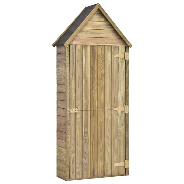 vidaXL Tool Shed Natural Pinewood Treated Pinewood Large Garden Shed