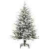 vidaXL Artificial Christmas Tree Green with white flocked snow PVC Medium