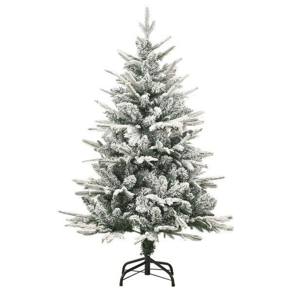 vidaXL Artificial Christmas Tree Green with white flocked snow PVC Medium