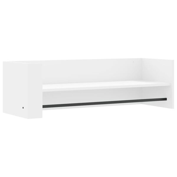 vidaXL Wall Shelf White Engineered wood Large Wall Shelf Rectangular