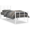 vidaXL Metal Bed Frame without Mattress with Footboard White 29.5"x74.8"
