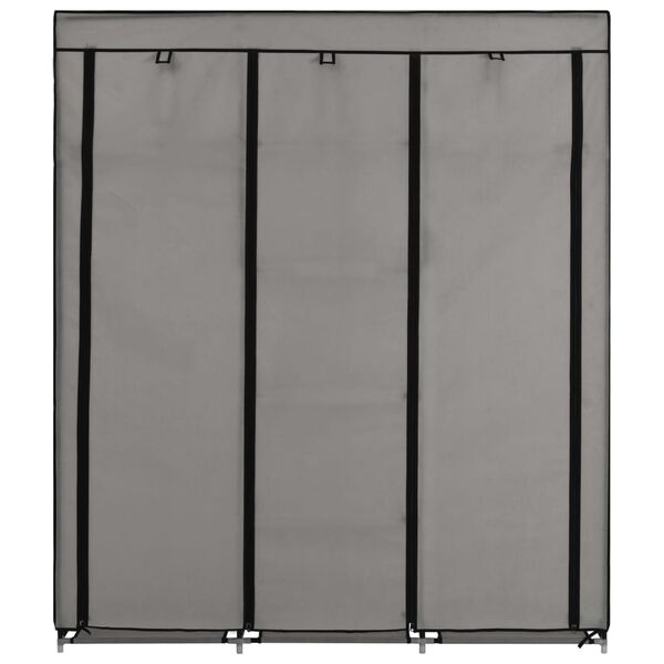 vidaXL Wardrobe Grey Non-woven fabric Medium Collapsible Wardrobe
