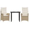 vidaXL Garden Dining Set Beige and Black