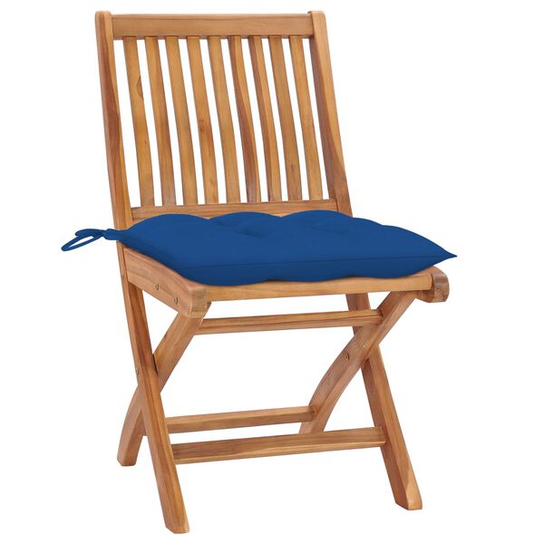 vidaXL Patio Chair Set of 6 Teak Solid Teak Wood Standard Foldable