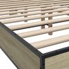 vidaXL Bed Frame Sonoma Oak Engineered wood and metal with plywood slats
