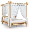 vidaXL Canopy Bed without Mattress 55.1"x78.7" Bamboo