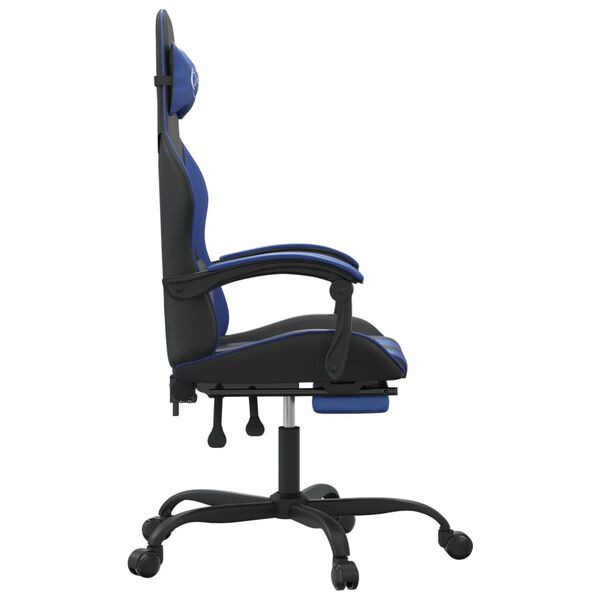 vidaXL Gaming Chair Black and Blue Faux leather, metal, plywood, foam