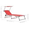 vidaXL Sun Lounger Red Aluminum, Textilene Standard Foldable