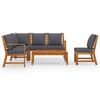 vidaXL Garden Lounge Set Dark Grey, Natural Wood