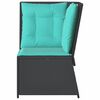 vidaXL Patio Sofa Black PE rattan Compact Adjustable Feet Patio Sofa