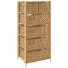 vidaXL Storage Unit Brown Water hyacinth, Metal 18.5x14.6x39.4 in