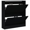 vidaXL Shoe Cabinet Black Engineered wood Compact Shoe Cabinet
