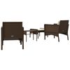 vidaXL Patio Lounge Set Brown Poly Rattan Medium Durable