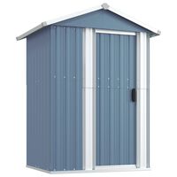 vidaXL Garden Shed Gray 49.6"x38.4"x69.7" Galvanized Steel