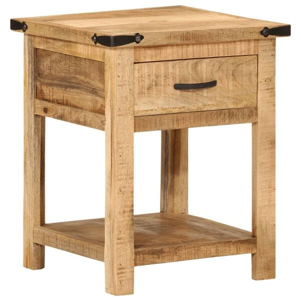 vidaXL Bedside Cabinet Natural wood Solid mango wood 15.7x15.7x19.7 in