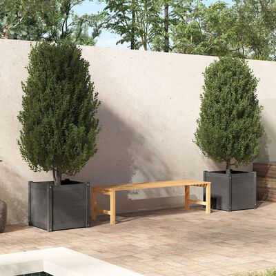 vidaXL Garden Planters 2 pcs Gray 19.7"x19.7"x19.7" Solid Wood Pine