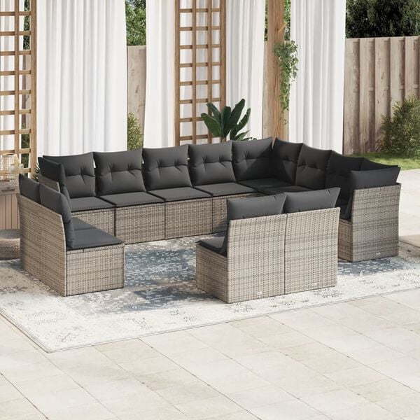 vidaXL Garden Sofa Set Grey